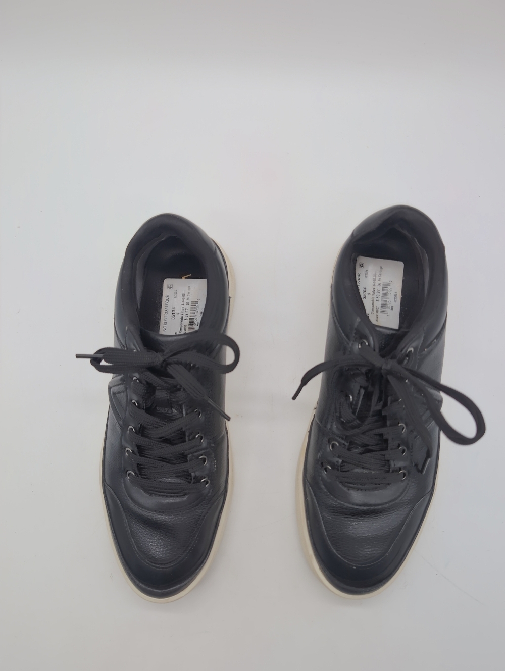 Vionic Emery Sz 9 Black Leather Low-Top Sneakers with White Sole - Picture 3 of 8